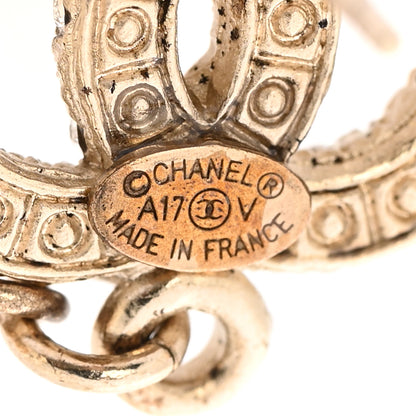 Chanel Crystal Pearl CC Drop Earrings Gold 4 of 6