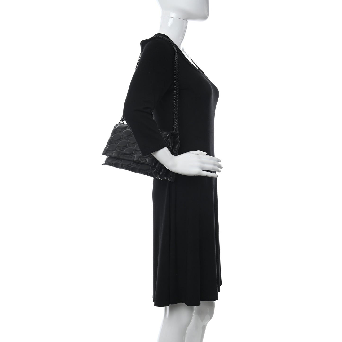 Nappa BB Monogram Embossed Medium Triplet Bag Black