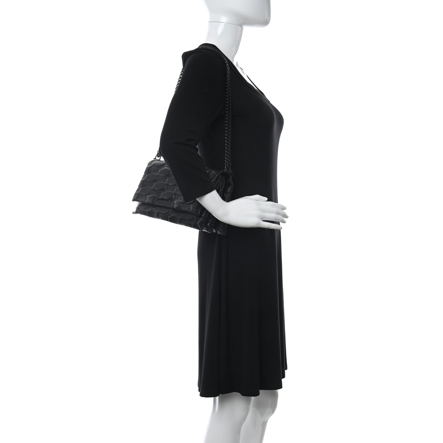 Balenciaga Nappa BB Monogram Embossed Medium Triplet Bag Black 2 of 10