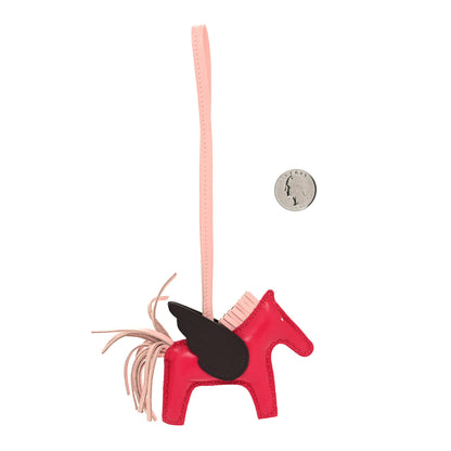 Hermes Milo Lambskin Grigri Rodeo Pegase Horse Bag Charm PM Framboise Rose Sakura Rouge Sellier 2 of 4