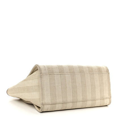 Chanel Mixed Fibers Striped Medium Deauville Tote Beige 4 of 10