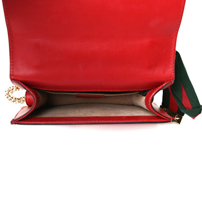 Gucci Calfskin Mini Sylvie Chain Shoulder Bag Hibiscus Red 6 of 14