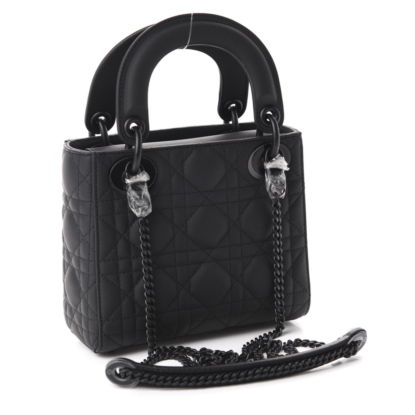 Ultra Matte Calfskin Cannage Mini Lady Dior Black