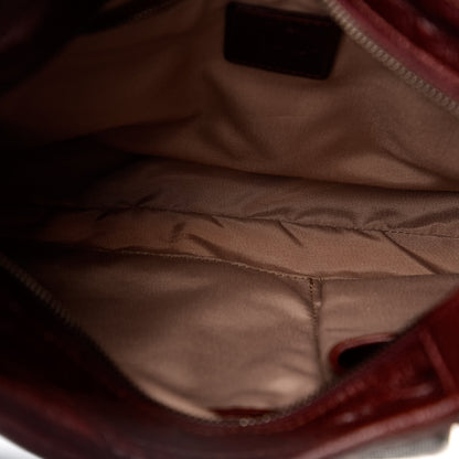 Burberry Nova Check Embossed Brooklyn Hobo Burgundy 5 of 12