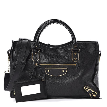 Balenciaga Chevre Gold Metallic Edge Hardware City Black 1 of 11