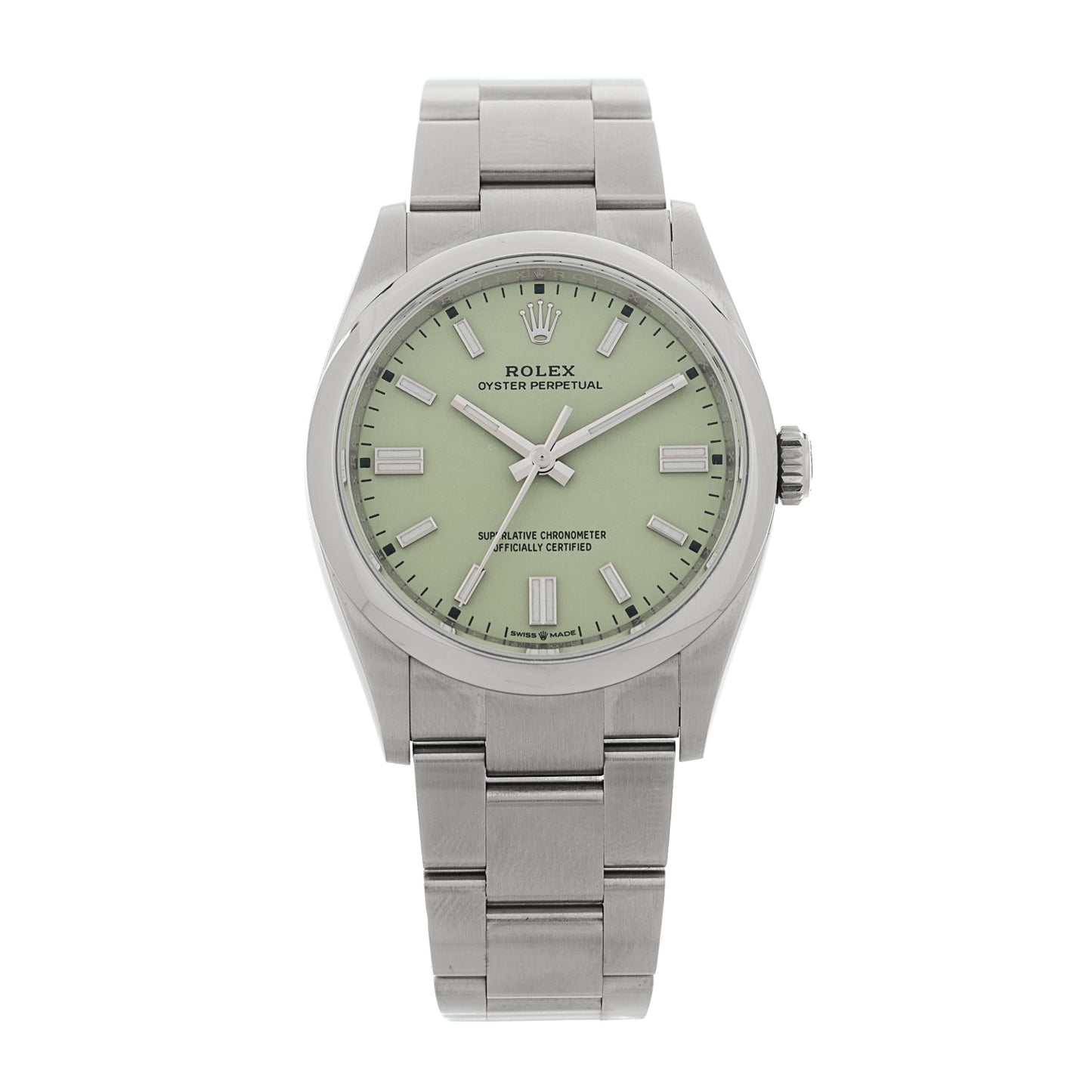 Stainless Steel 36mm Oyster Perpetual Watch Pistachio 126000