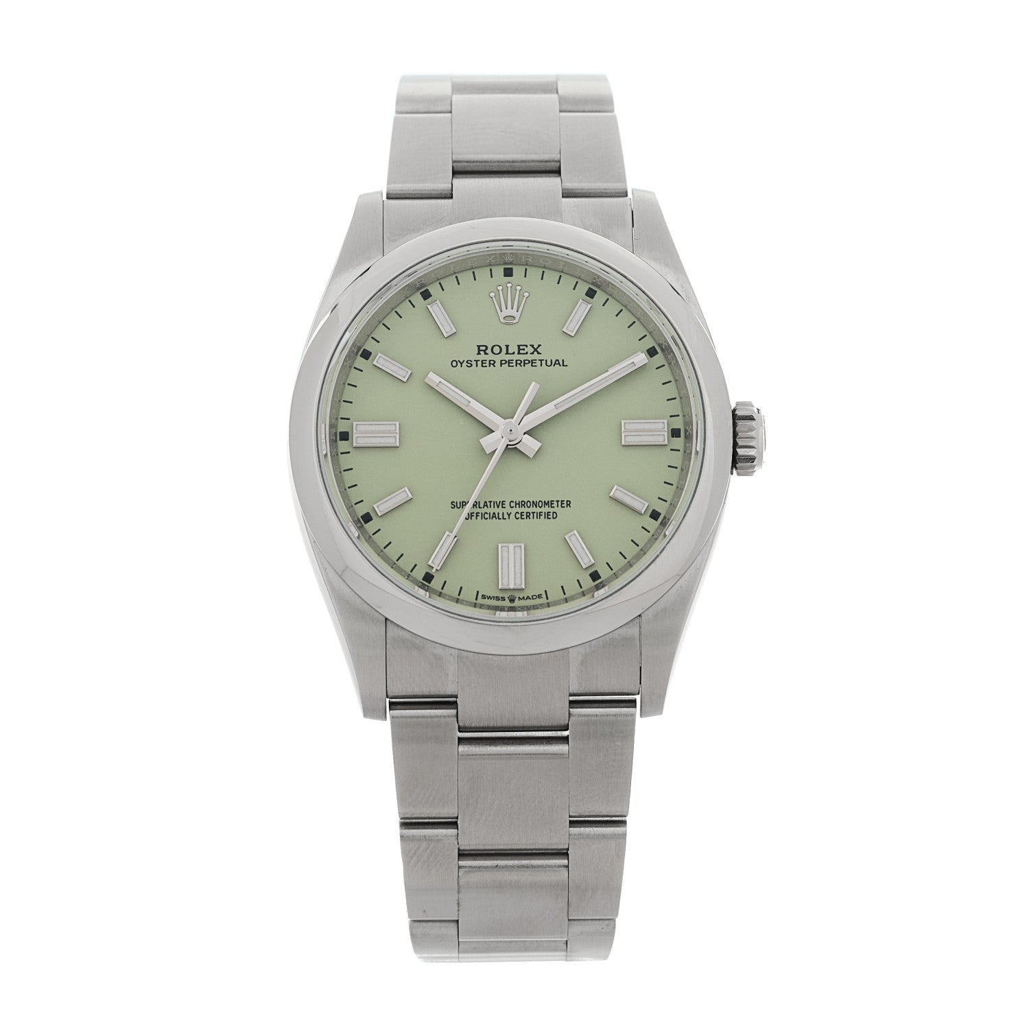 Rolex Stainless Steel 36mm Oyster Perpetual Watch Pistachio 126000 1 of 5