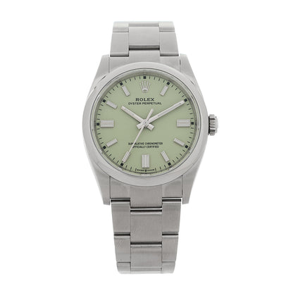 Rolex Stainless Steel 36mm Oyster Perpetual Watch Pistachio 126000 1 of 5