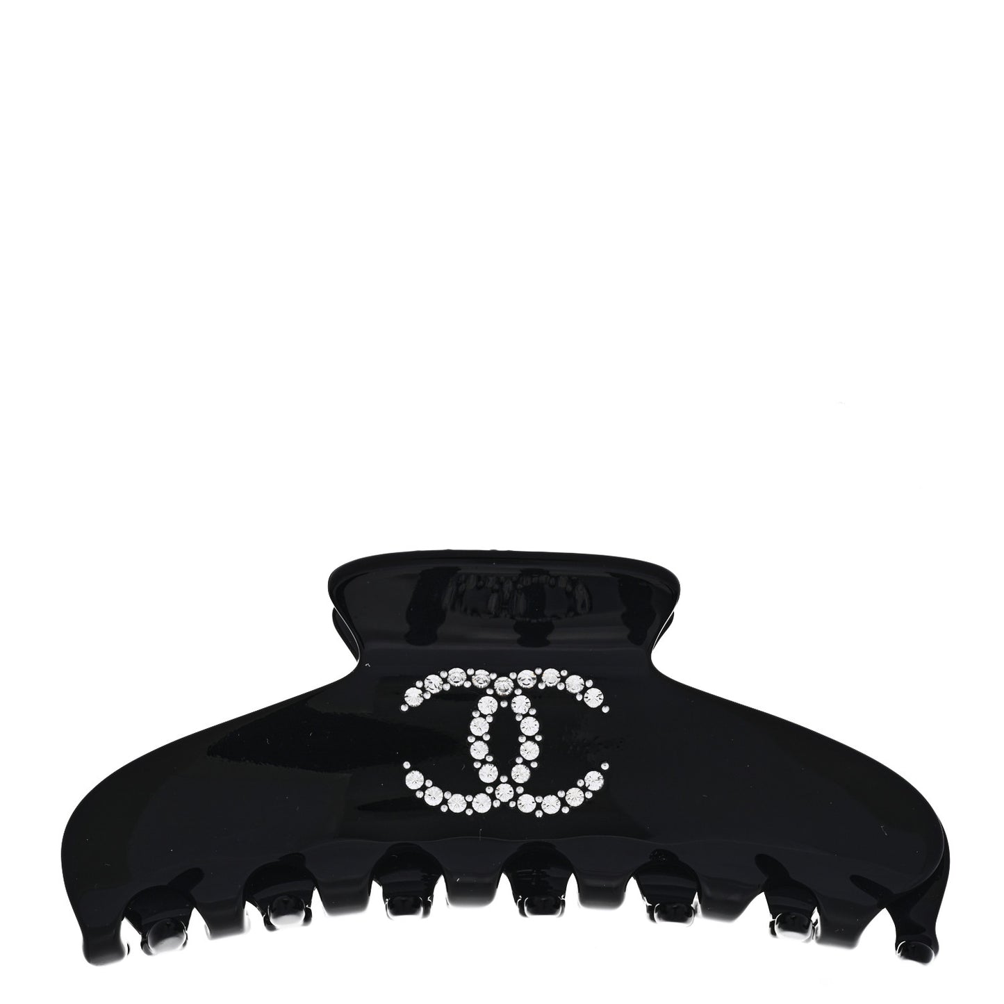 Resin Enamel Crystal CC Hair Clip Black