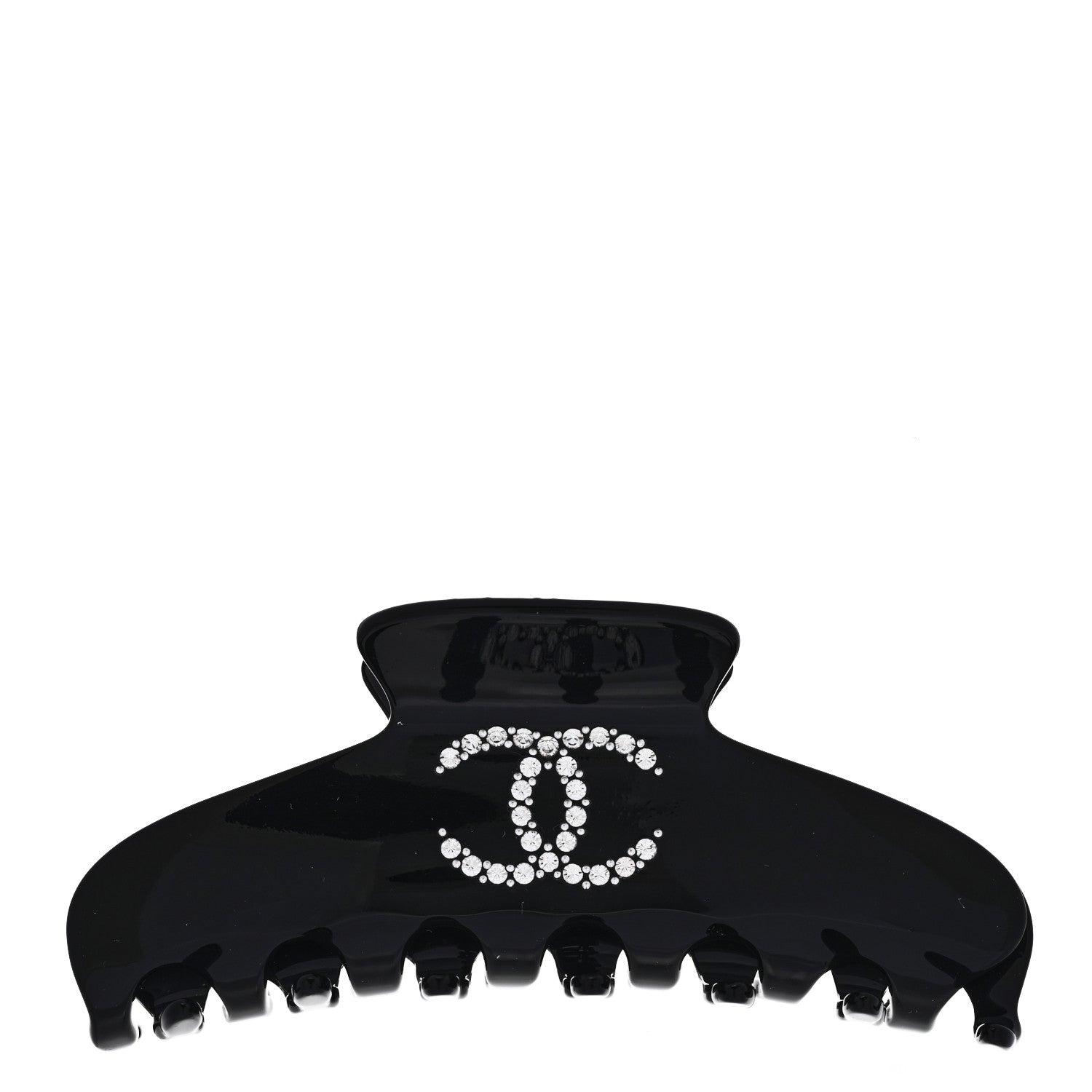 Chanel Resin Enamel Crystal CC Hair Clip Black 1 of 5