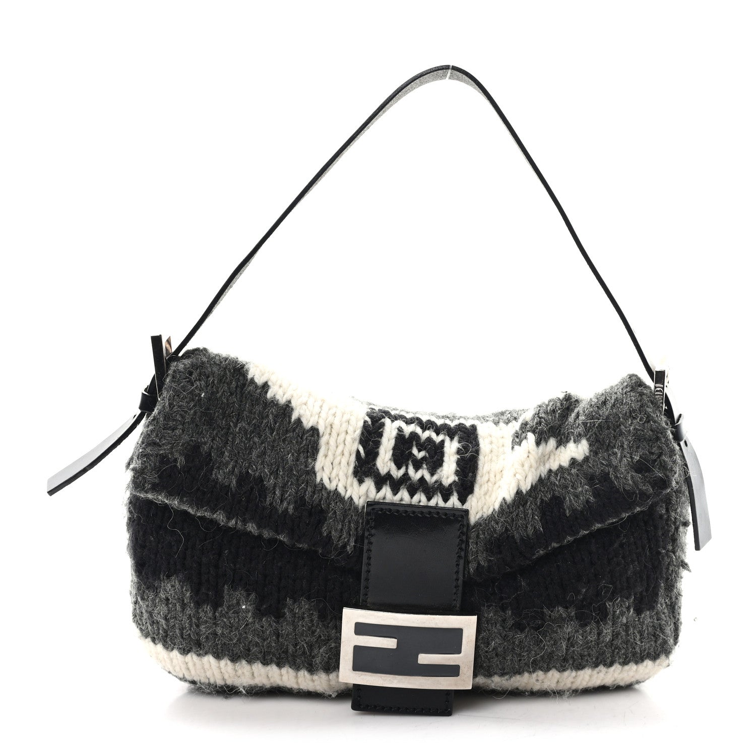 Fendi Wool Knit Baguette Grey 1 of 10