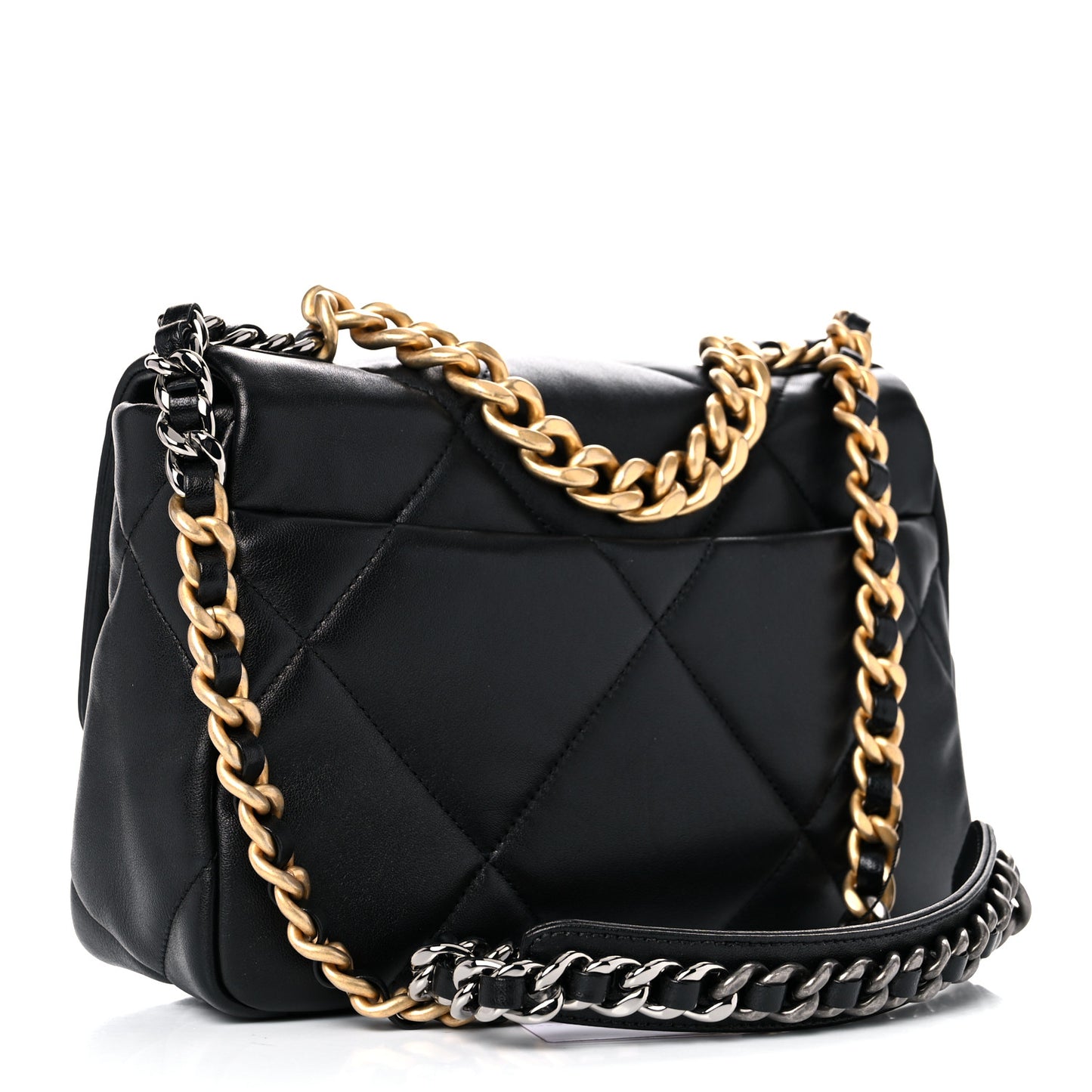 Lambskin Quilted Medium Chanel 19 Flap Black
