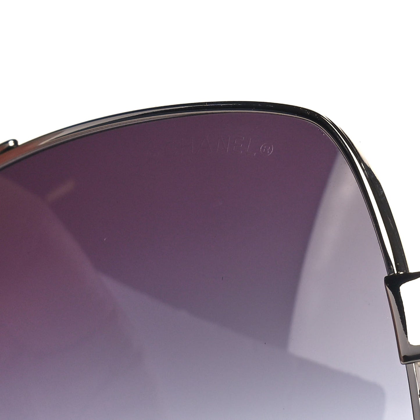 Lambskin Quilted CC Aviator Sunglasses 4195-Q White Silver