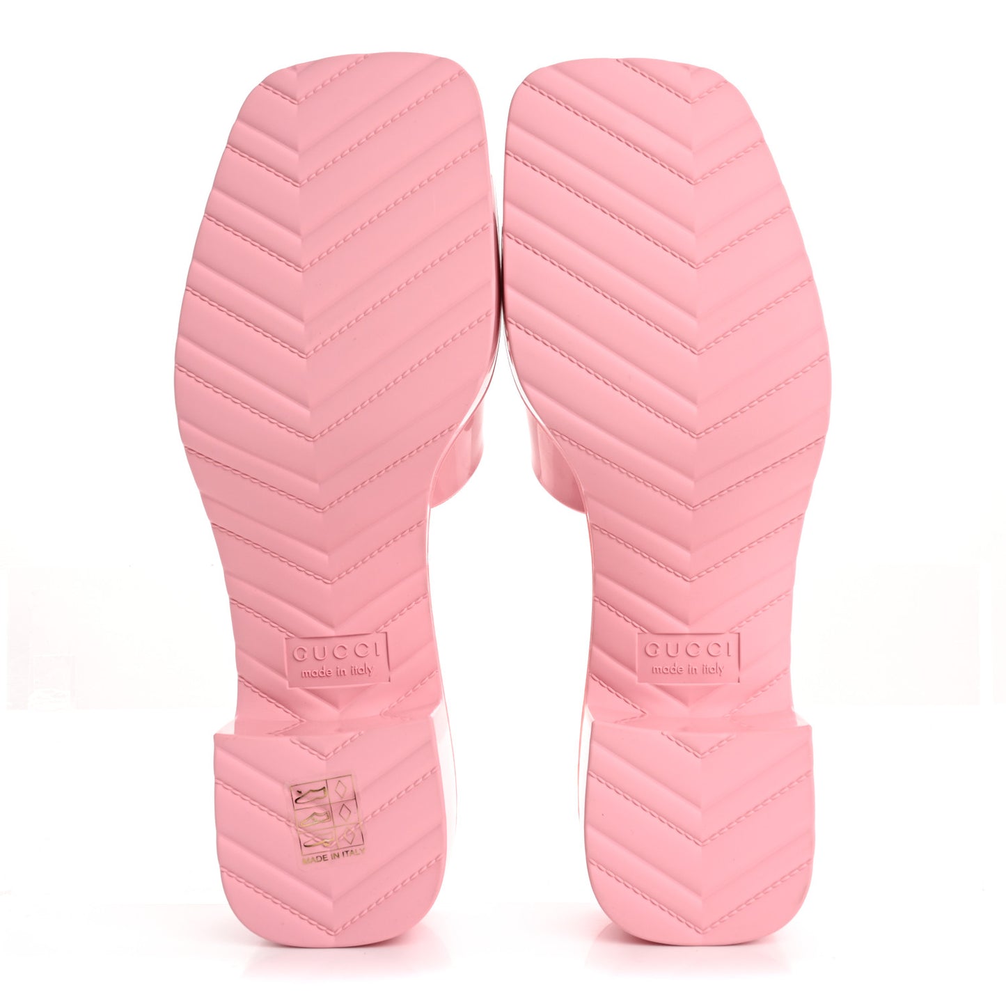 Rubber Gucci Logo Womens Platform 20/60mm Slide Sandals 37 Wild Rose