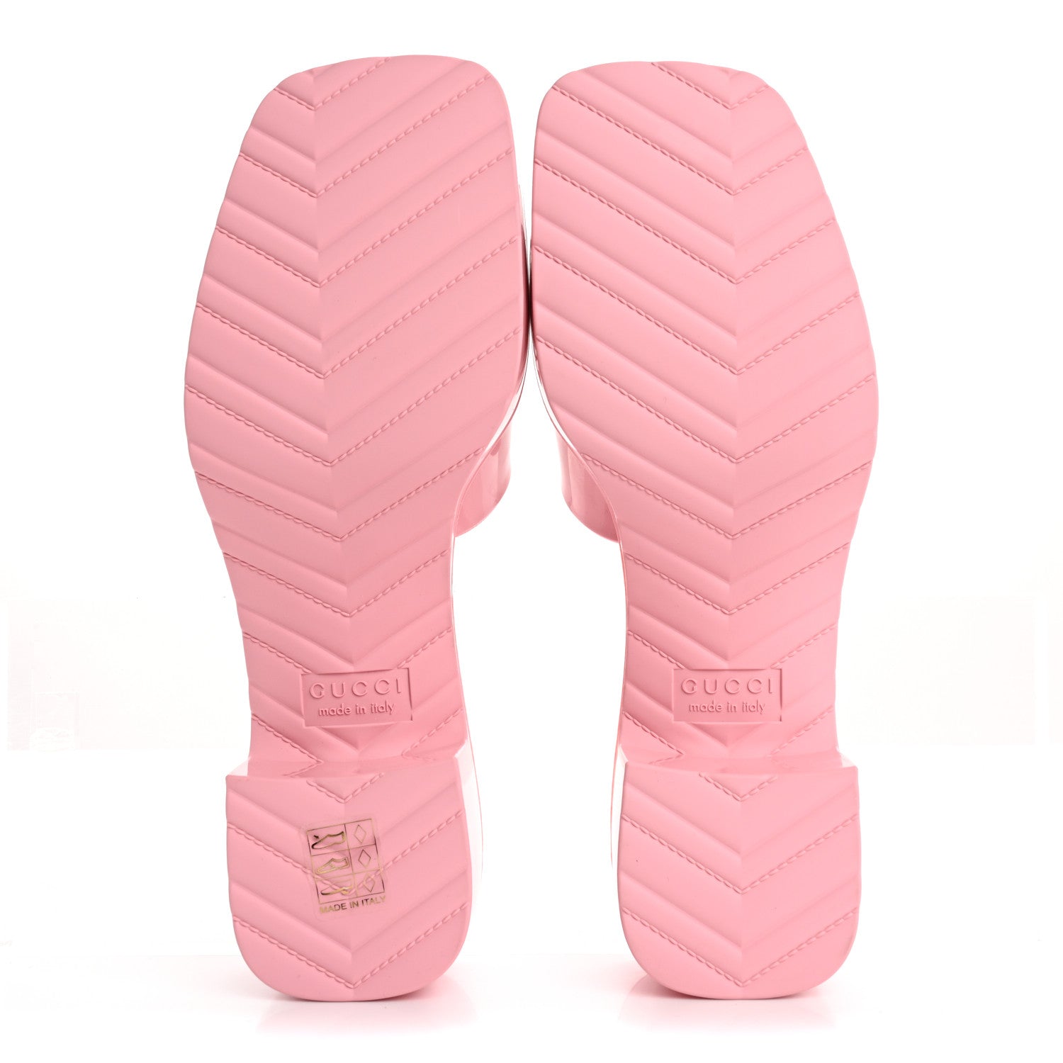Gucci Rubber Gucci Logo Womens Platform 20/60mm Slide Sandals 37 Wild Rose 6 of 9