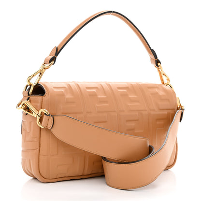 Fendi Nappa FF 1974 Embossed Baguette Miele Scuro 3 of 10