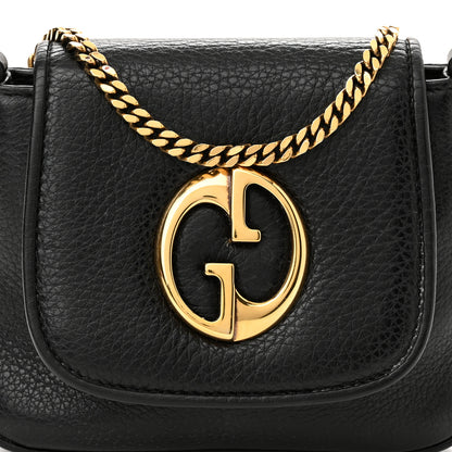 Gucci Pebbled Calfskin Small 1973 Chain Shoulder Bag Black 8 of 13