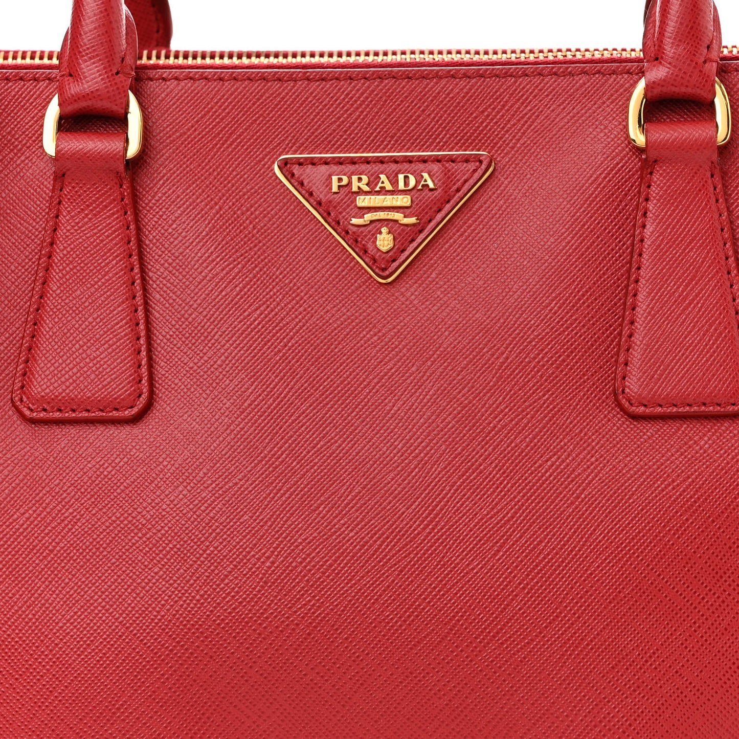 Saffiano Small Galleria Double Zip Tote Fuoco