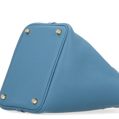 Hermes Taurillon Clemence Picotin Lock 18 PM New Blue Jean 10 of 10