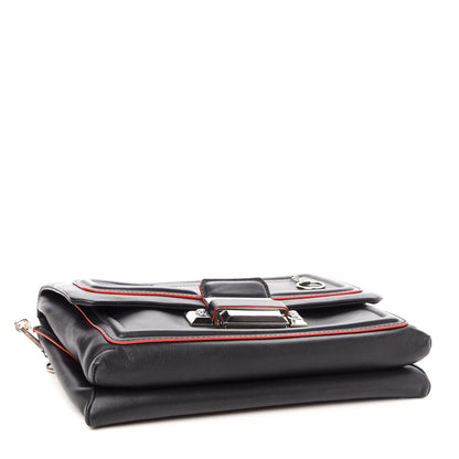 Versace Calfskin Palazzo Shoulder Bag Black Red 4 of 8