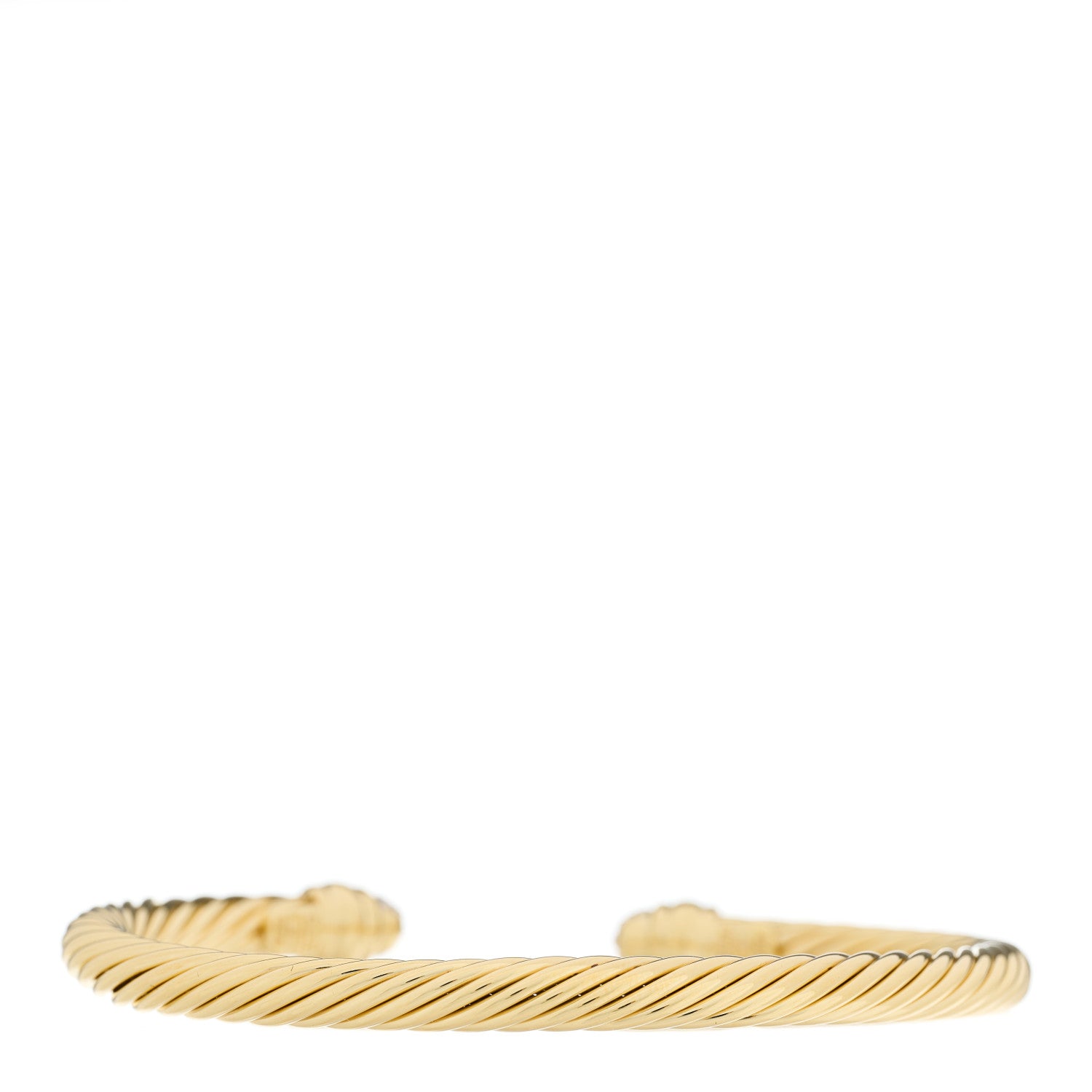 David Yurman 18K Yellow Gold Diamond 5mm Cable Classics Bracelet 2 of 4