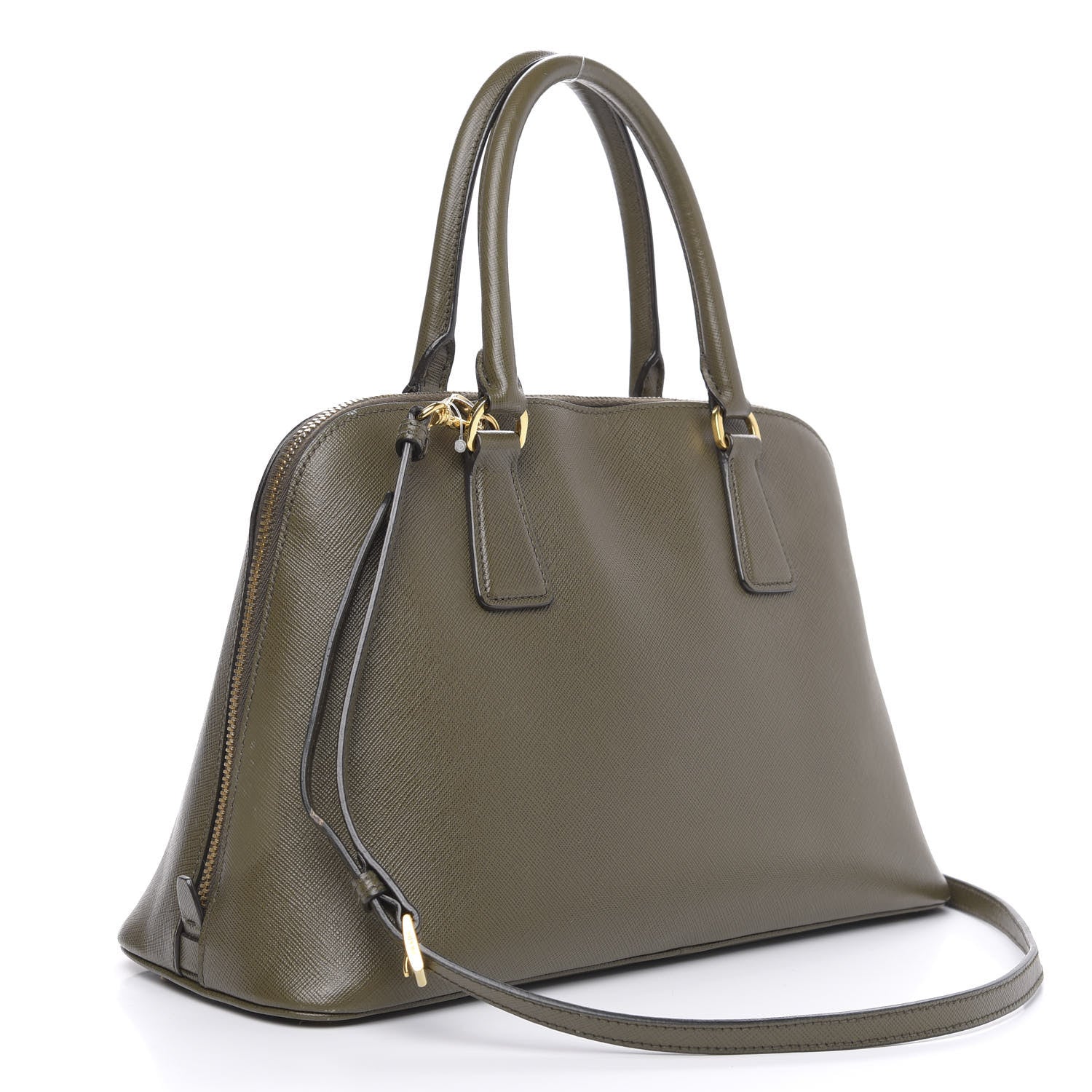 Prada Saffiano Lux Medium Promenade Tote Militare 4 of 17