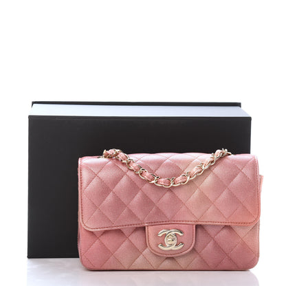 Chanel Metallic Lambskin Quilted Ombre Mini Rectangular Flap Pink 11 of 11