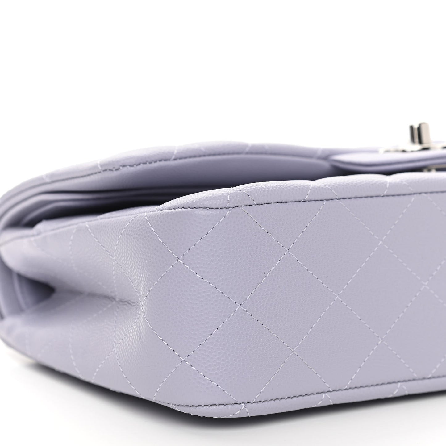 Caviar Quilted Medium Double Flap Light Purple