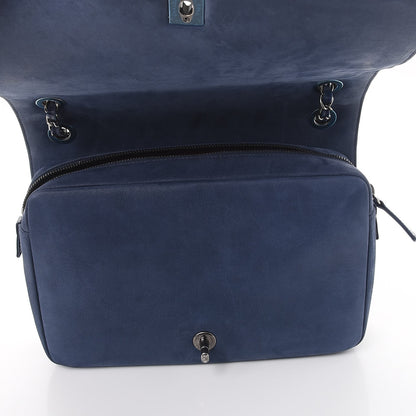 Chanel Glazed Calfskin Quilted Medium Day Trip Flap Navy 8 of 12