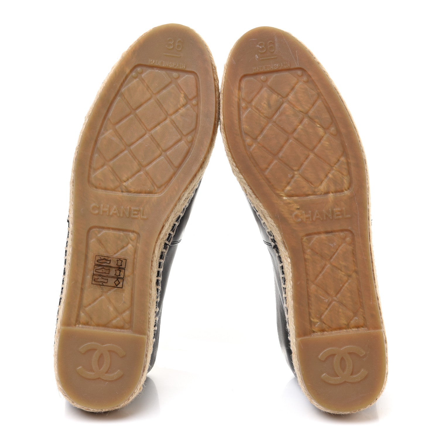 Chanel Lambskin CC Espadrilles 36 Black 5 of 10