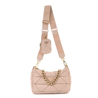 Prada Nappa Re-Nylon Triangle Quilted Patchwork System Shoulder Bag Ninfea 1 of 11