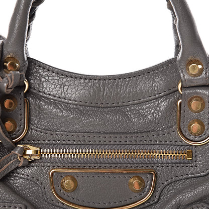 Balenciaga Chevre Gold Metallic Edge Hardware Mini City Gris Acier 11 of 11