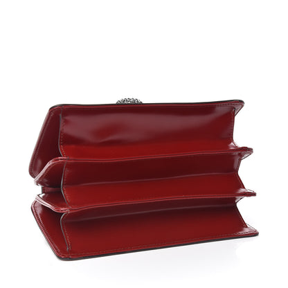Gucci Calfskin Lisse Cornice Crystal Mini Thiara Top Handle Bag Cerise Red Gold Multicolor 4 of 10