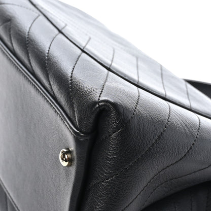 Chanel Grained Calfskin Chevron Stitched Medium Chic Top Handle Flap Black 12 of 12