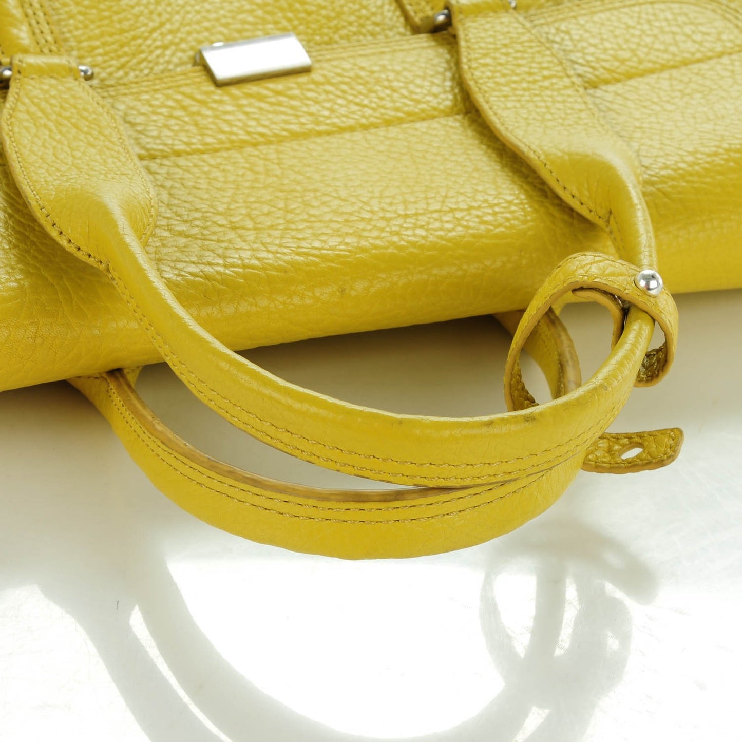 3.1 Calfskin Large Pashli Satchel Lemon Yellow