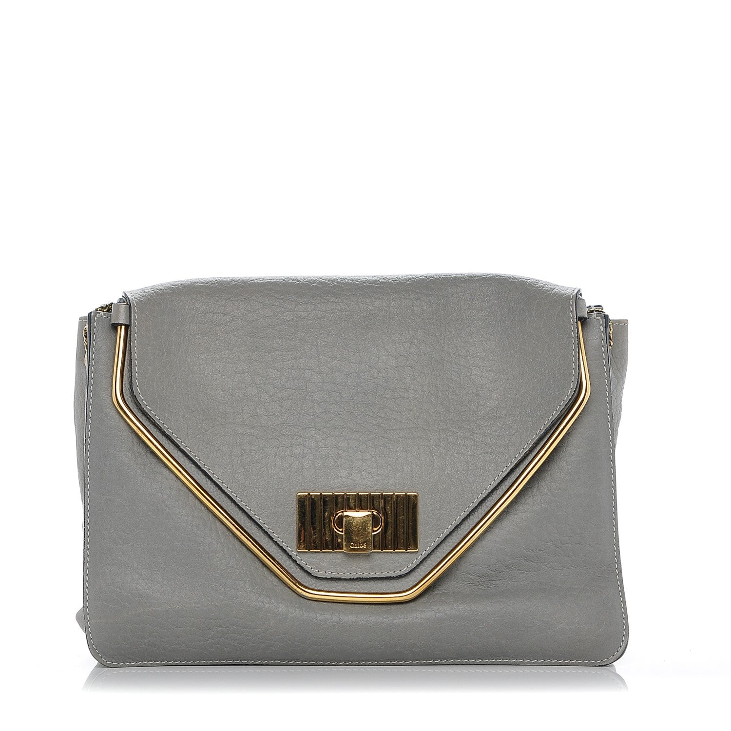 Chloe Grained Calfskin Sally Flap Bag Grey 1 of 8