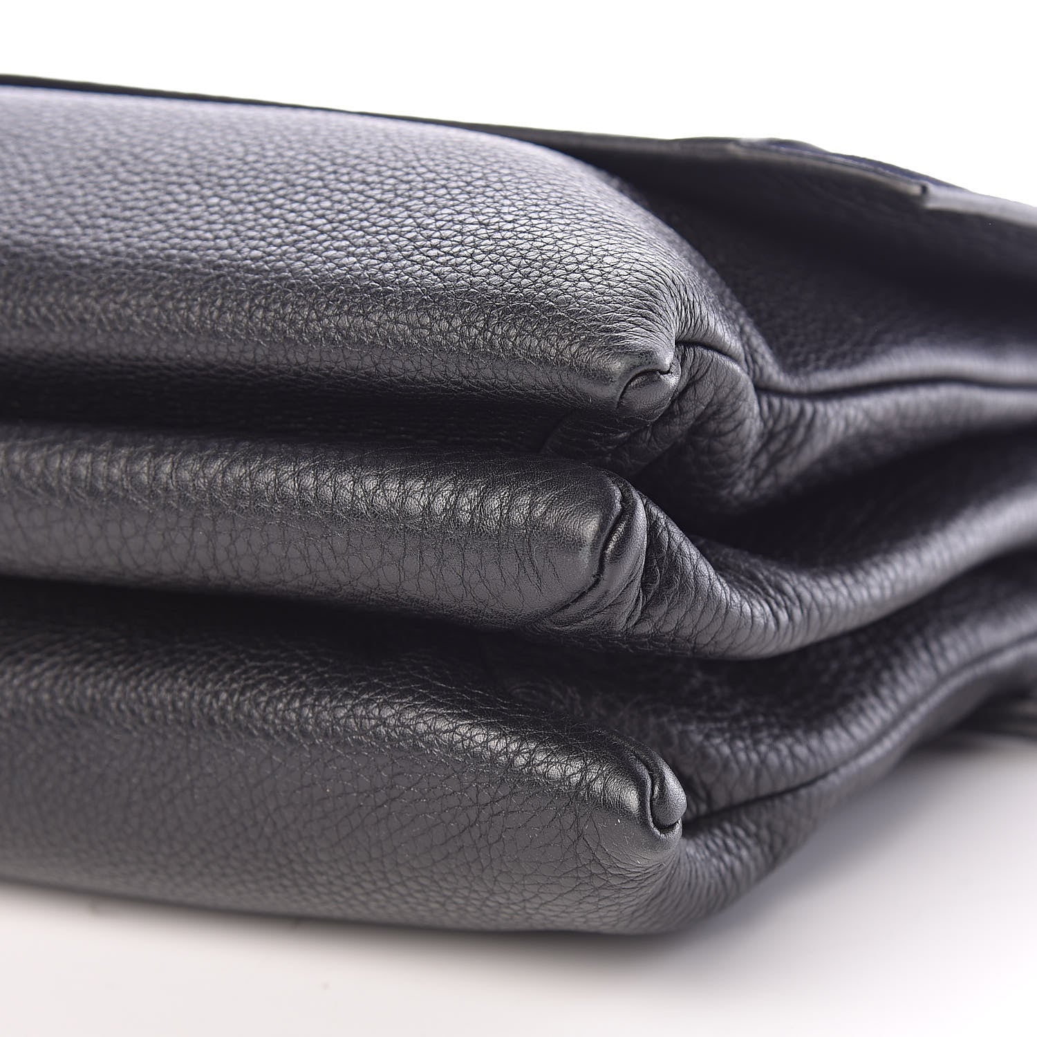 Lanvin Ostrich Calfskin Embossed Medium Sugar Flap Shoulder Bag Black Blue 14 of 14