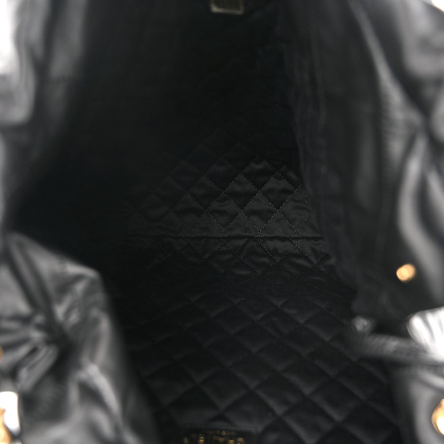 Calfskin Quilted Large Chanel 22 Black