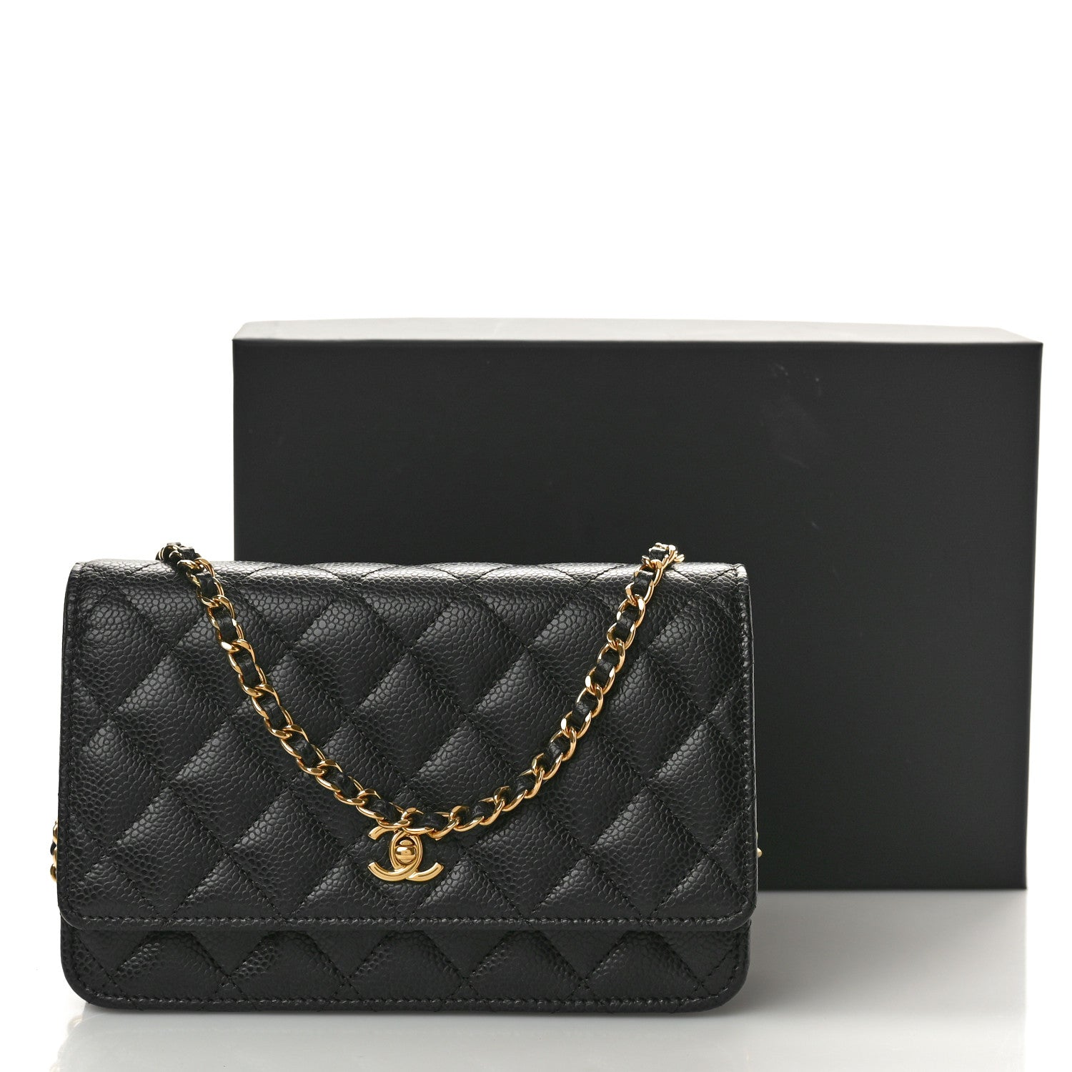 Chanel Caviar Quilted CC Turnlock Wallet On Chain WOC Black 11 of 11