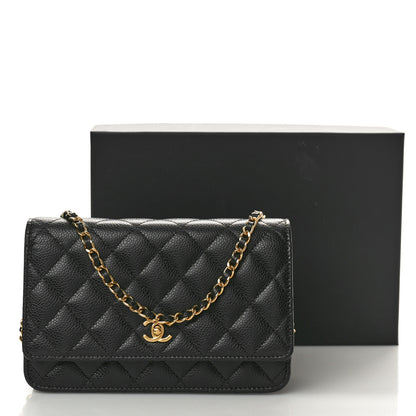 Chanel Caviar Quilted CC Turnlock Wallet On Chain WOC Black 11 of 11