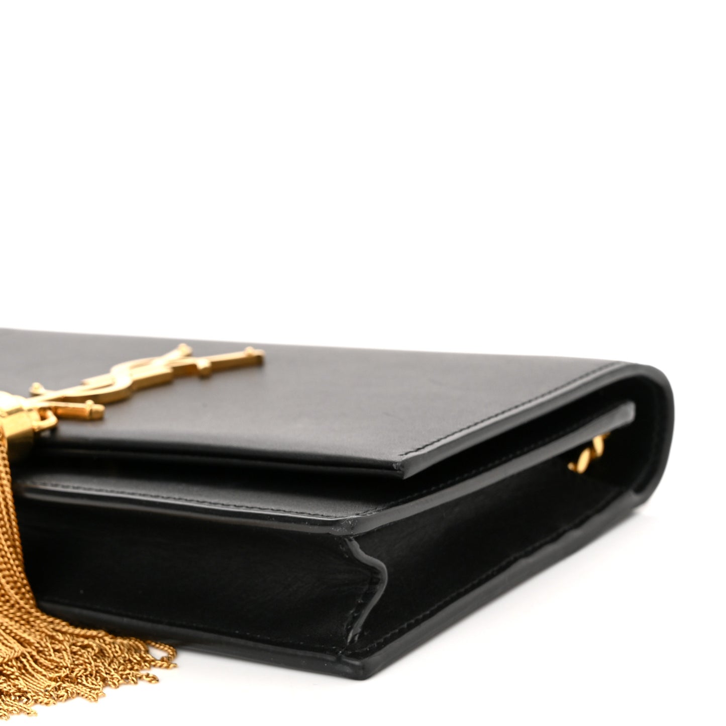 Smooth Calfskin Classic Monogram Kate Tassel Chain Wallet Black