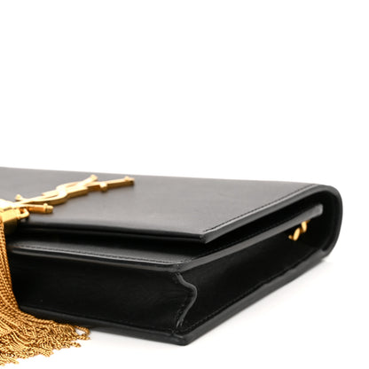 Saint Laurent Smooth Calfskin Classic Monogram Kate Tassel Chain Wallet Black 9 of 10