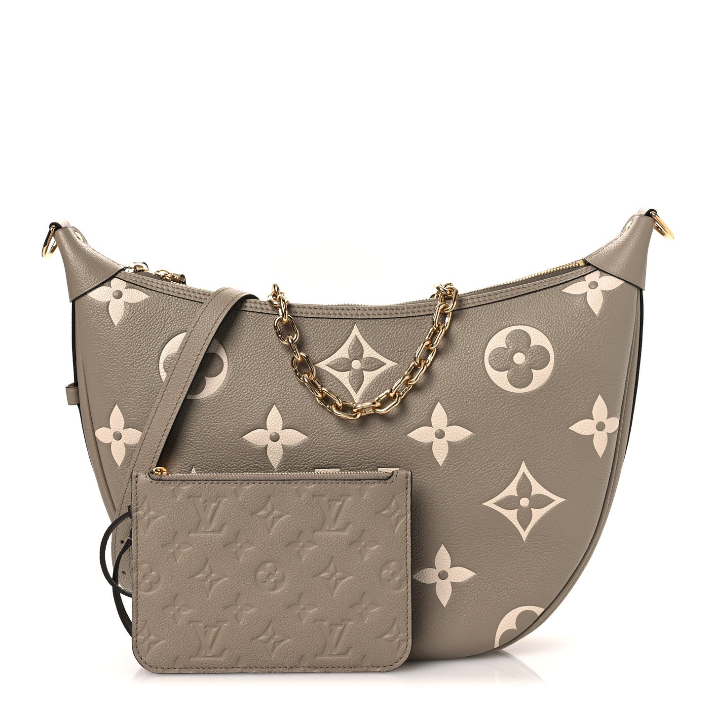 Empreinte Monogram Giant Loop Hobo Dove Gray Cream
