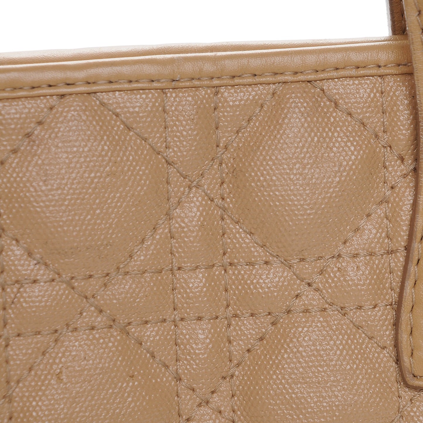 Coated Canvas Cannage Small Panarea Tote Beige