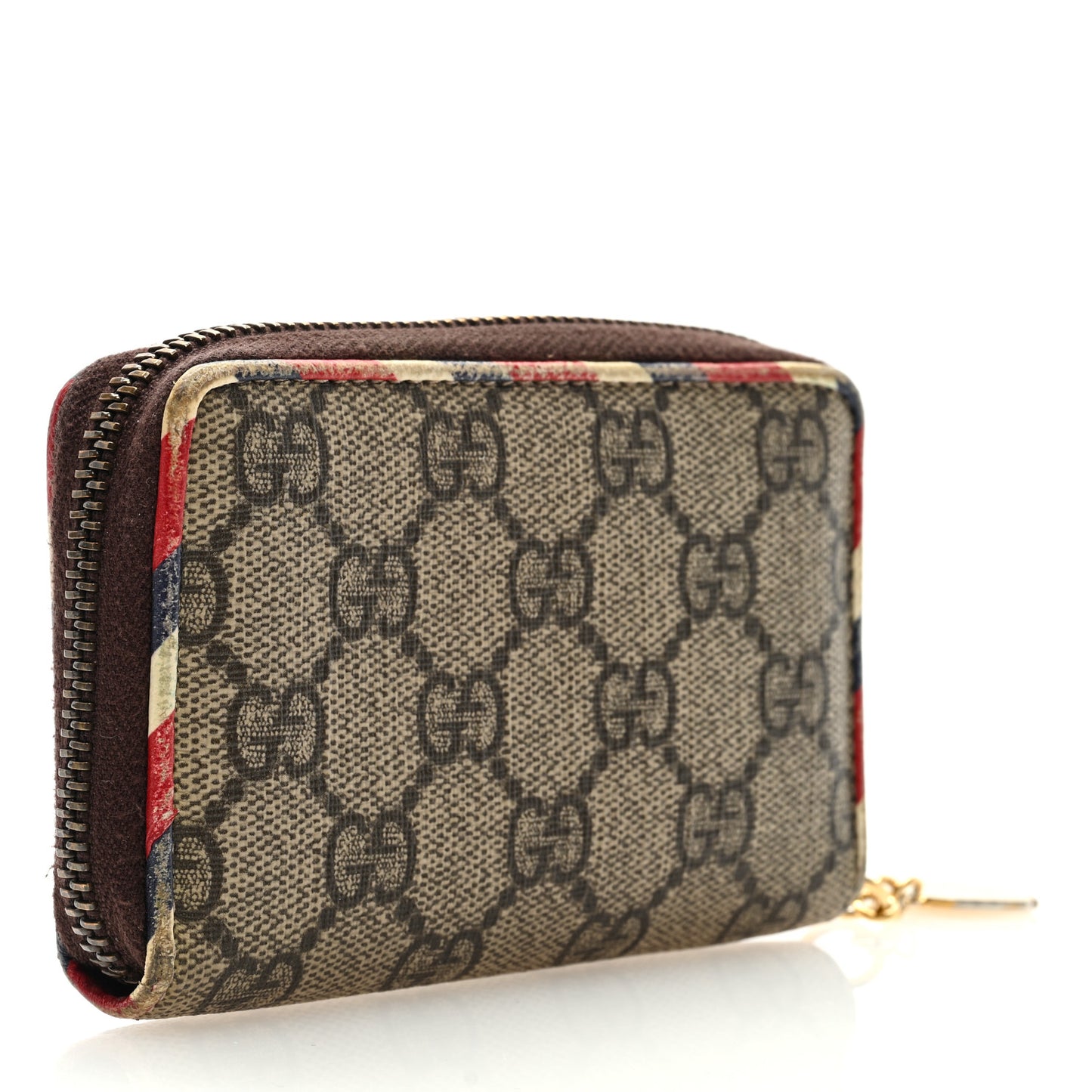 GG Supreme Monogram Night Courrier Embroidered Zip Around Card Case