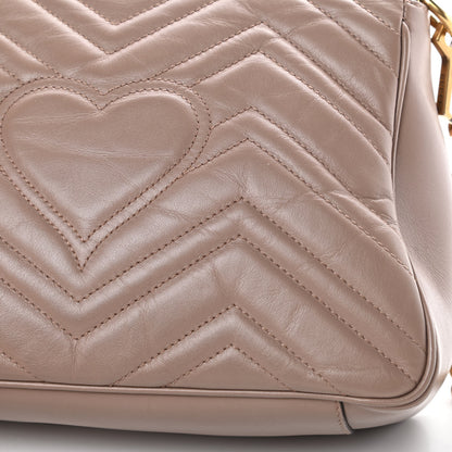 Gucci Calfskin Matelasse Small GG Marmont Top Handle Shoulder Bag Porcelain Rose 14 of 16