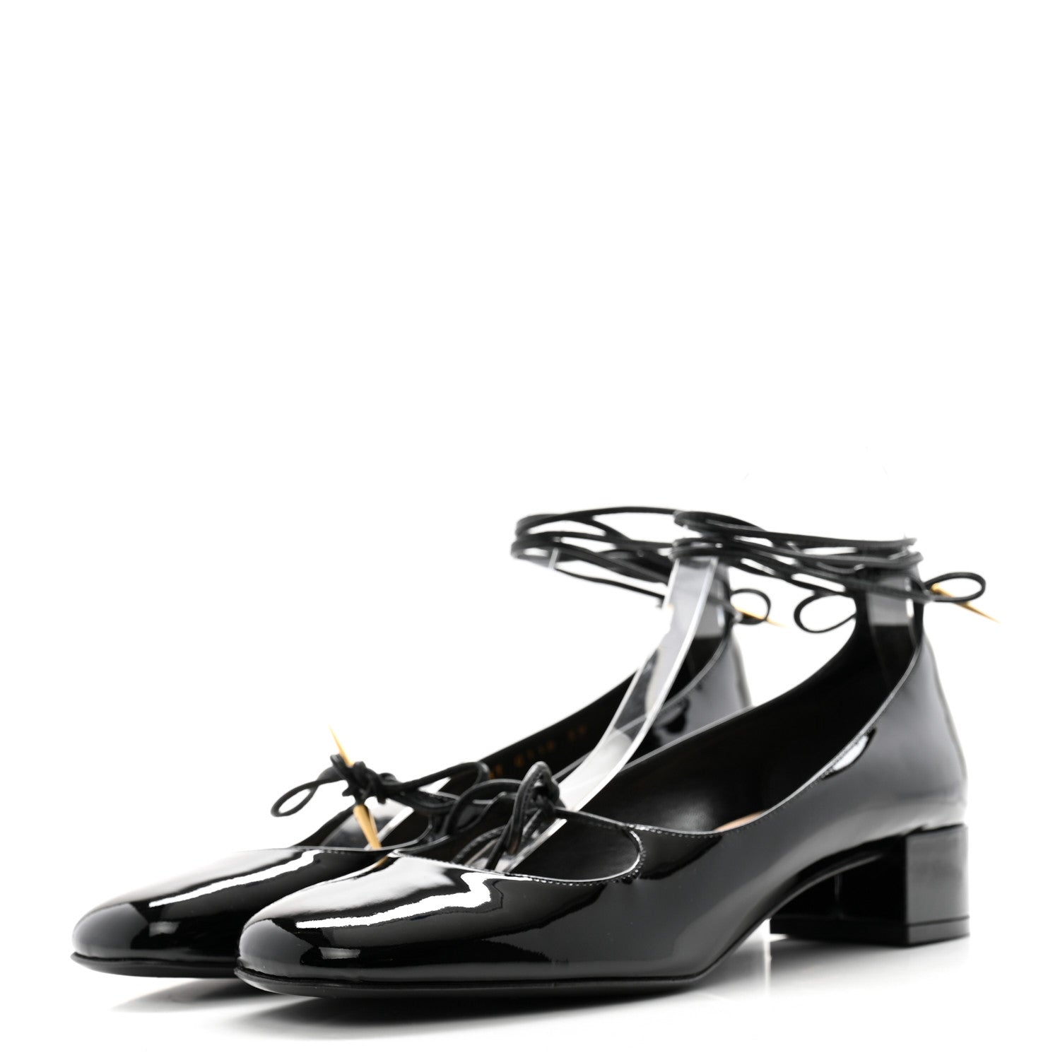 Christian Dior Patent Calfskin Baby-D Ankle Ballet Flats 39 Black 3 of 8