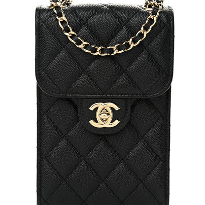 Chanel Caviar Quilted Classic Phone Holder Black 9 of 12