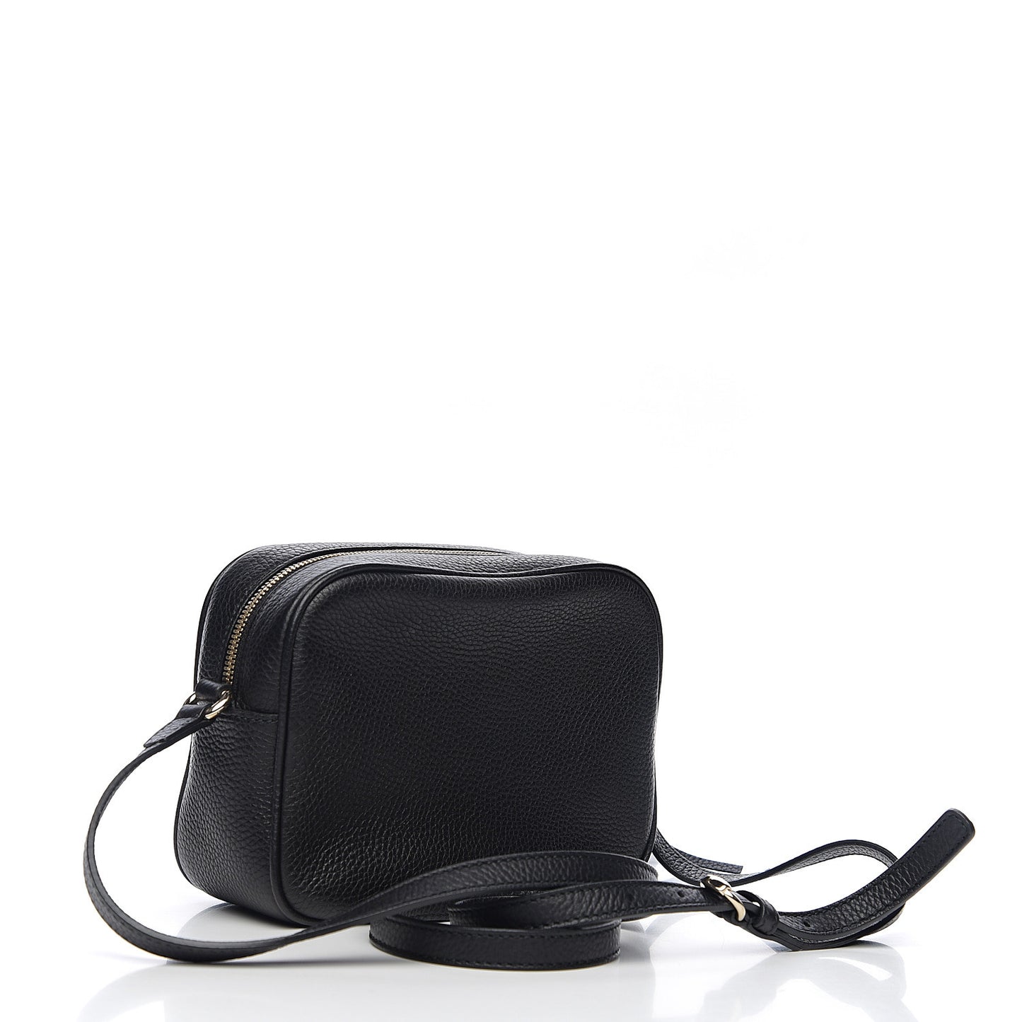 Pebbled Calfskin Small Soho Disco Bag Black
