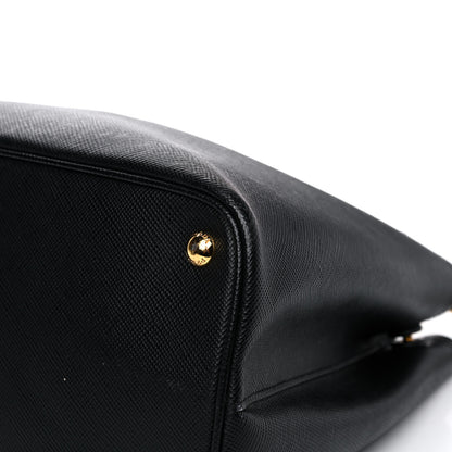 Prada Saffiano Cuir Small Double Bag Black 11 of 34